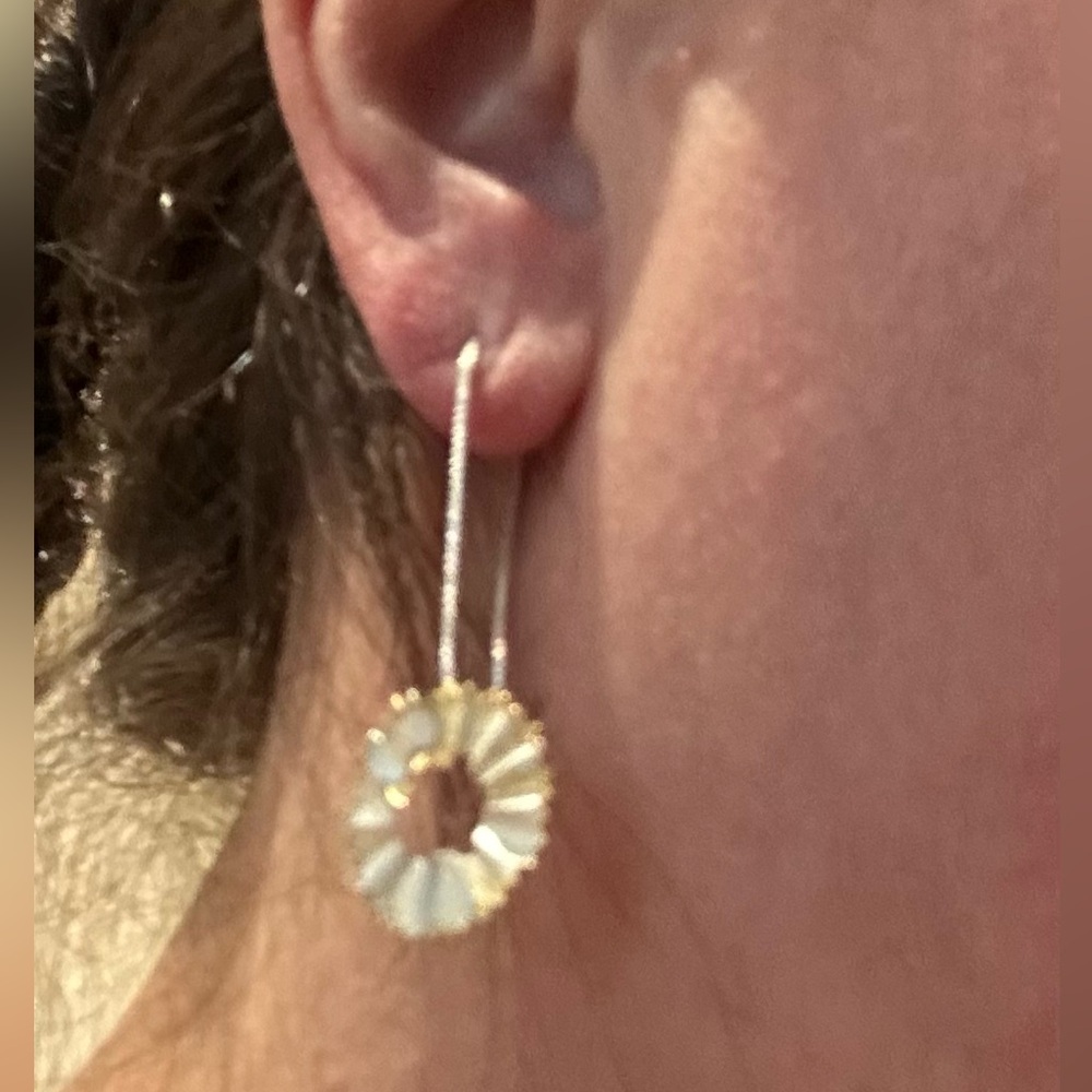 Pencil Shaving Two Tone Pull Through Earrings - image 4